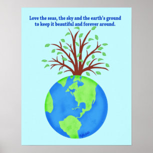 Poster Amar e Salvar a Terra para a Arte Ambiental