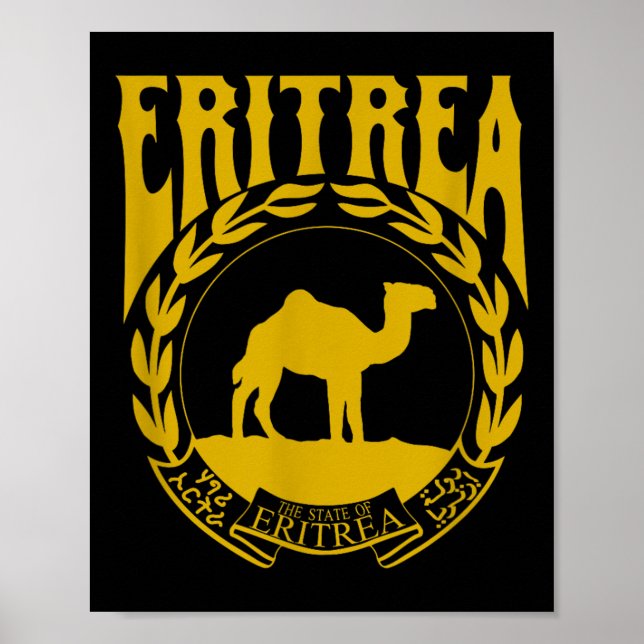 Poster Amar Eritreia com o Emblema Eritreia Independe (Frente)