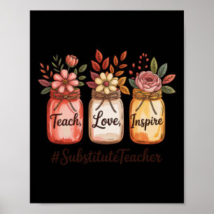 Poster Amar Inspirar Ensinar Jar Volta às Aulas Professor