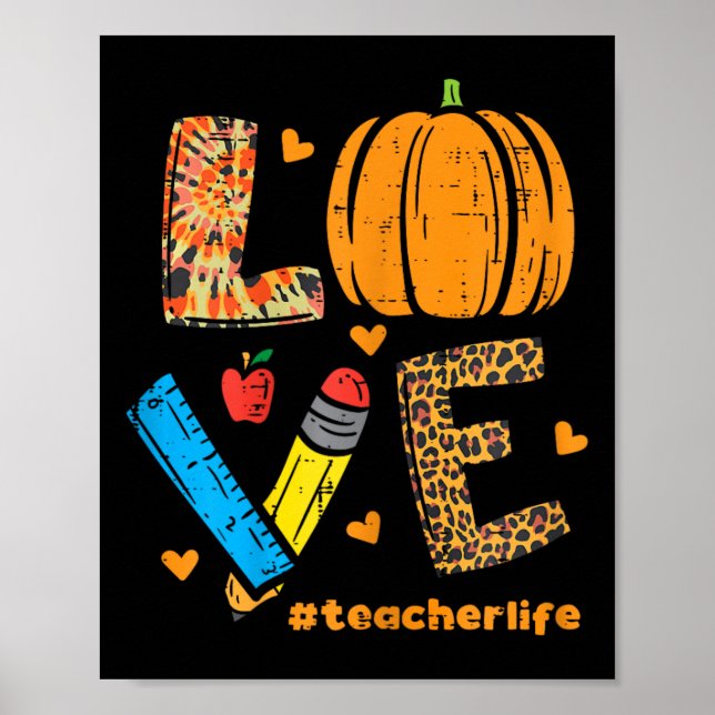 Poster Amar Professor Pumpkin Leopard Queda outono Outono (Frente)