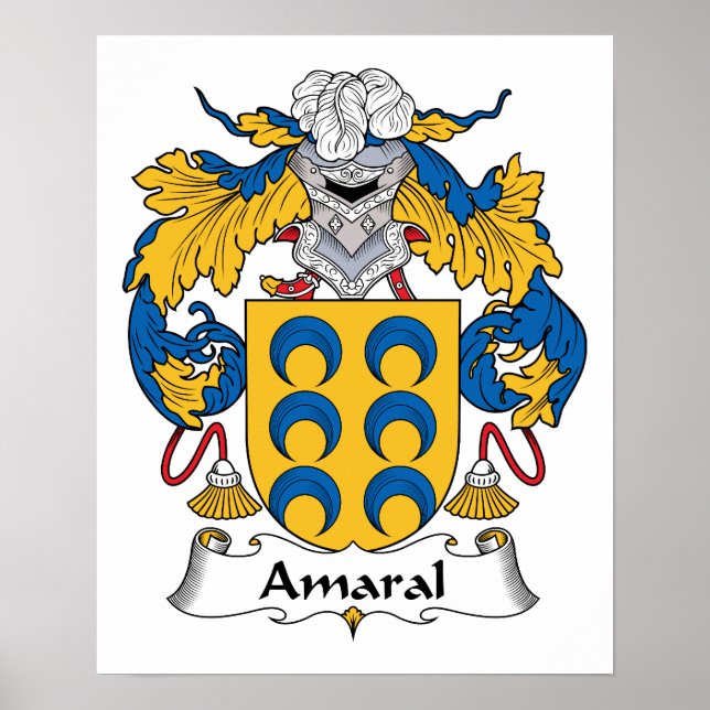Pôster Amaral Family Crest (Frente)
