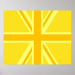 Poster Amarelo Amarelo Jack British Flag Background