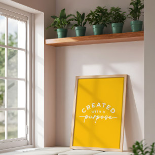 Poster Amarelo Brilhante Citação Cristã Elegante