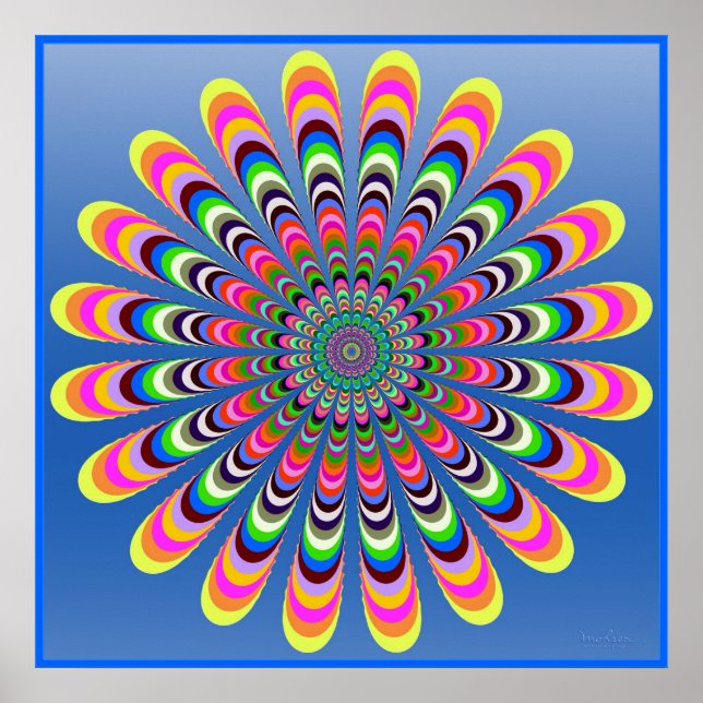 Poster Amarelo brilhante Vermelho Verde Azul (Frente)