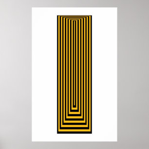 Poster Amarelo concêntrico dos retângulos da arte Op