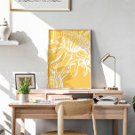 Poster Amarelo de desenho da linha plana botulínica minim<br><div class="desc">Um belo desenho de uma flor sobredimensionada em amarelo.</div>