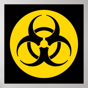 Poster amarelo do símbolo do Biohazard