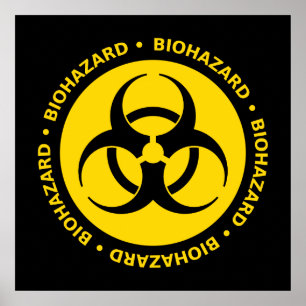 Poster amarelo do símbolo do Biohazard