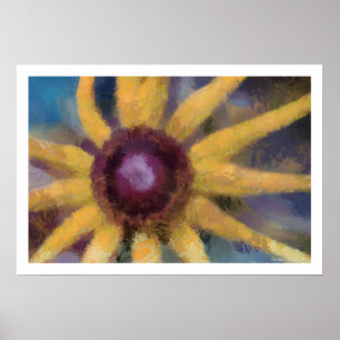 Poster amarelo dos trabalhos de arte da margarida