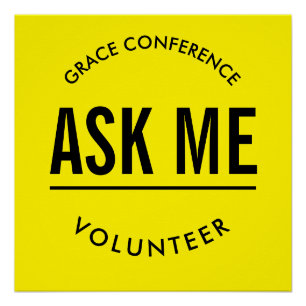 Pôster Amarelo e preto me pergunte como voluntário