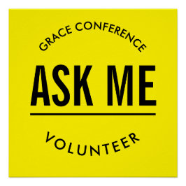 Pôster Amarelo e preto pergunte-me voluntário