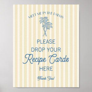 Poster Amarelo Palm Springs Praia Compartilhe uma Receita