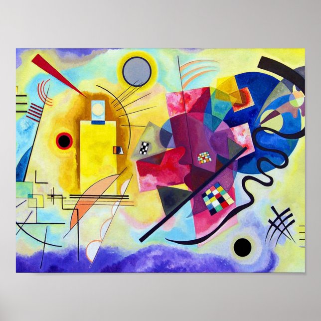 Poster Amarelo Vermelho Azul Massivo Kandinsky (Frente)