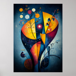 Poster Amarelo Vermelho Azul - Obra-prima Cubista Inspira