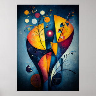 Poster Amarelo Vermelho Azul - Obra-prima Cubista Inspira