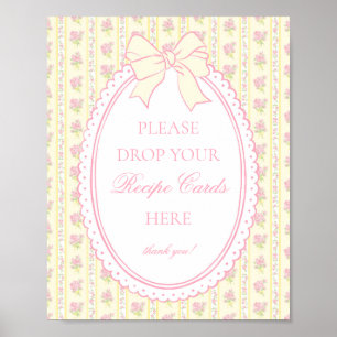 Poster Amarelo Vintage Chique Floral Compartilhe uma Rece
