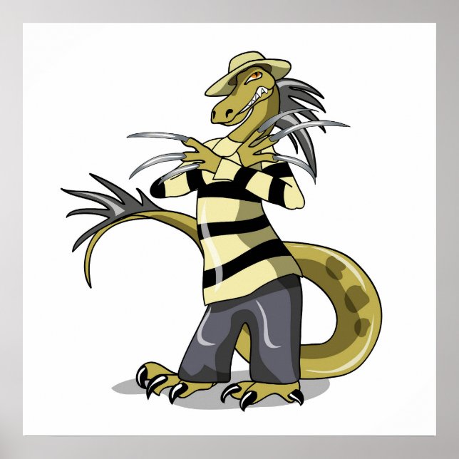 Poster Amargasaurus Sendo Freddy Krueger. (Frente)