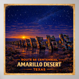 Poster Amarillo Deserto Texas Centenário
