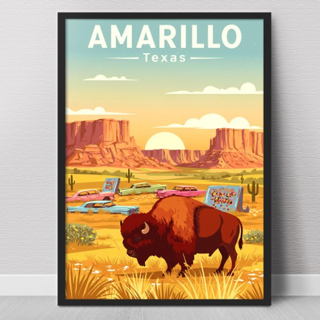 Poster Amarillo Texas Vintage (Criador carregado)