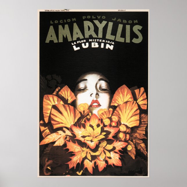 Poster AMARYLLIS Lubin Flowers Cosméticos Loja de Sabão A (Frente)