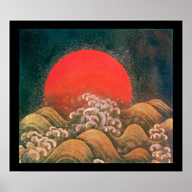 Pôster AMATERASU, SUN GODDESE, vermelho preto (Frente)