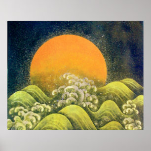 Pôster AMATERASU , SUN GODDESS ,yellow green black