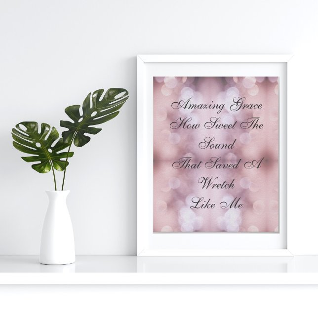 Poster Amazing Grace Bokeh Rosa Iluminado  (Criador carregado)