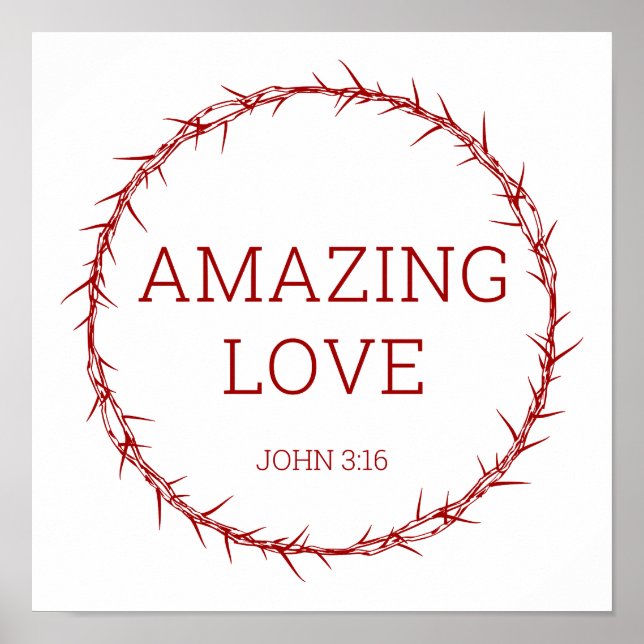 Poster Amazing Love – Jesus Christ Easter Crown of Thorns (Frente)