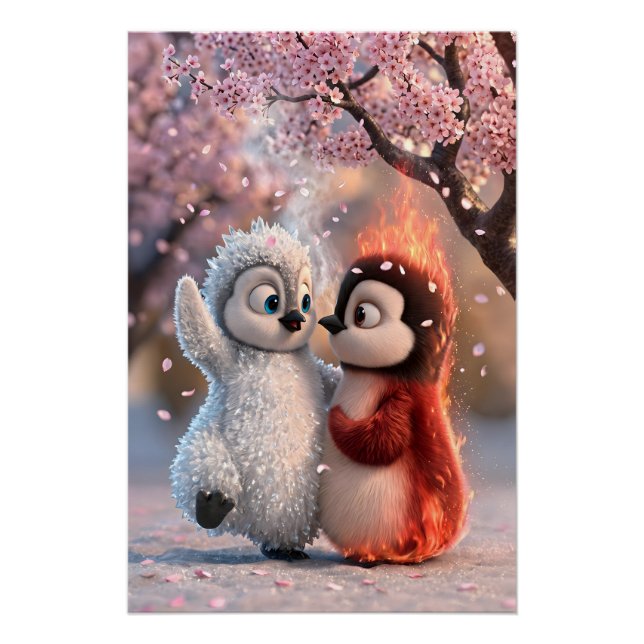 Pôster Amber and Frosty - im Kirschblütenregen als Poster (Frente)