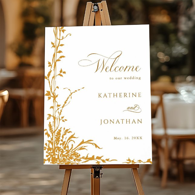 Poster Amber Botanical Garden Wedding Welcome  (Criador carregado)