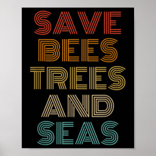 Poster Ambientalista Para Salvamento De Árvores De Abelha