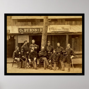 Pôster Ambrose Everett Burnside com RI oferece 1861