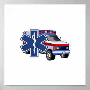 Pôster Ambulância do EMS