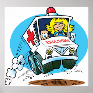 Pôster Ambulância dos desenhos animados