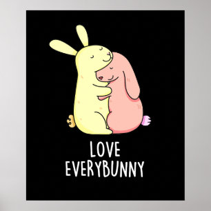 Poster Ame Cada Coelho Engraçado Coelho Pun Dark BG