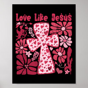 Poster Ame Como Jesus Preto Boho Moderno Religioso Deus C