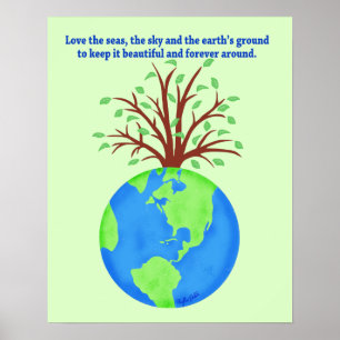 Pôster Ame e salvar a arte do ambiente da terra para