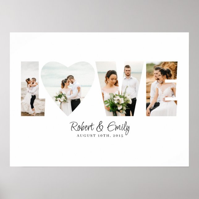 Poster Ame Fotografia Colagem 4 Fotos Aniversário Present (Frente)