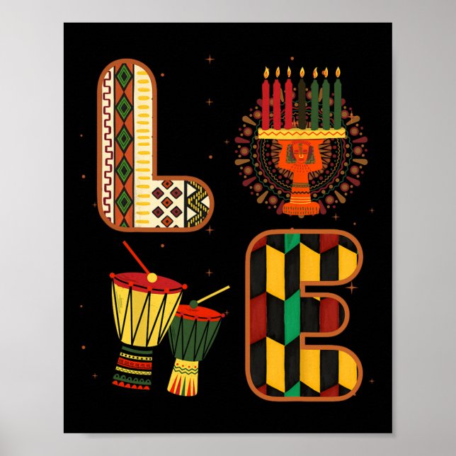 Poster Ame Kwanzaa Sete Princípios De Kwanzaa Happy Kwa (Frente)
