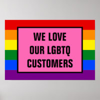 Ame nossos clientes LGBTQ Gay Sinalizador do Rainb