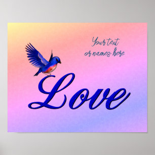 Poster Ame o Elegante Bluebird Crie o seu