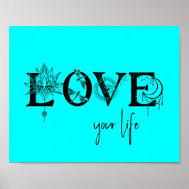 Poster Ame sua vida Estrelas Lotus moon dragonfles