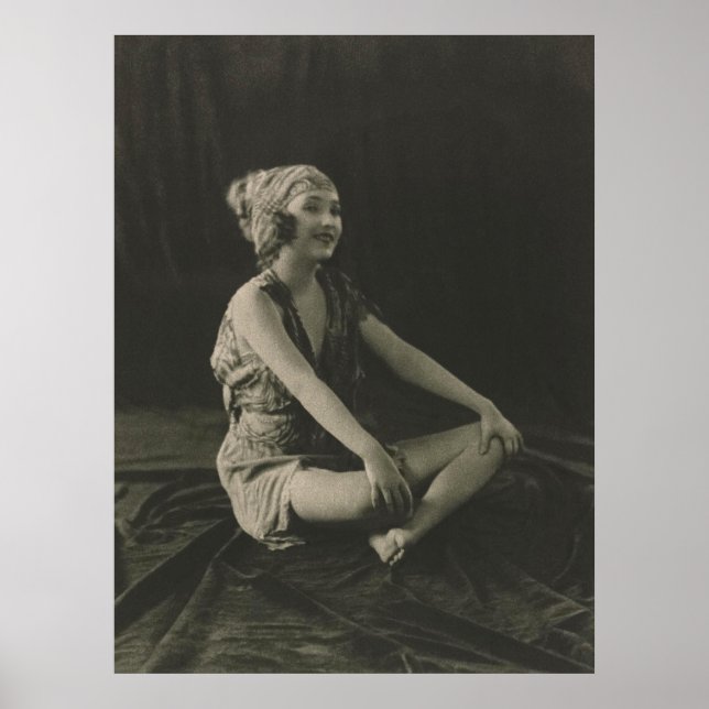 Poster Ame uma pobre garota de barriga sentada entre pern (Frente)