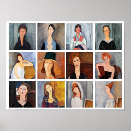 Poster Amedeo Modigliani - Colagem de Obras-Domésticas