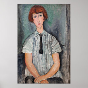 Poster Amedeo Modigliani - Jovem Menina com Blusa Listrad