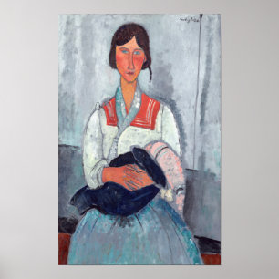 Poster Amedeo Modigliani - Mulher cigana com bebê