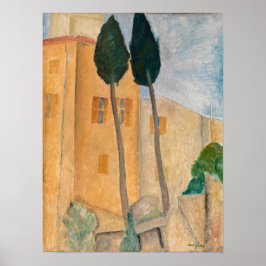 Poster Amedeo Modigliani - Prensas e Casas em Cagnes