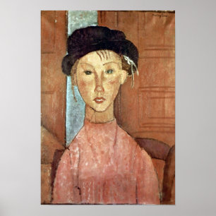 Poster Amedeo Modigliani - Rapariga com Chapéu