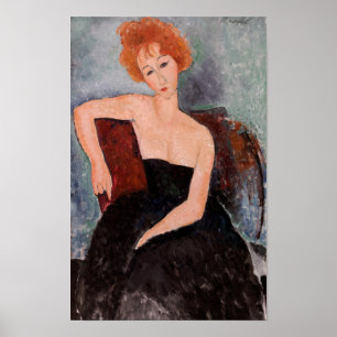 Poster Amedeo Modigliani - Vestido da Noite Ruiva