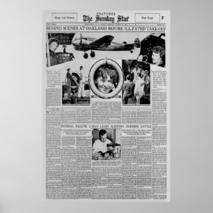 Poster Amelia Earhart Antes do Voo ao Redor do Mundo 1937